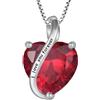 YL Collana Cuore Mamma in argento 925 conI love you forever ciondolo rubino in pietra di nascita di luglio per donna