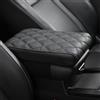 POKSRI cuscino bracciolo auto universale,Vera pelle bovina Copertura console centrale,Nero Bracciolo Box mat,Schiuma memoria Vera pelle mucca,Cuscino poggiabraccio consolle(sizeB 35.5x20x5.5cm)