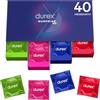Durex Surprise Me Kit di Preservativi Assortiti, Sottili con Rilievi e Nervature, 40 Profilattici