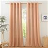 PONY DANCE Tende Lino per Interni Moderne 2 Pezzi L 140 x A 245 CM Tenda Rosso Mattone con Anelli Filtro Luce Linen Curtains Semitrasparenti per Camera da Letto