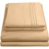 Sweet Home Collection 1956 Thread Count Sheet Soft Egyptian Quality Brushed Microfiber Set di Biancheria da Letto di Lusso Piatto, Lenzuolo con Angoli, 2 federe, Microfibra, Cammello, California King