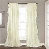 Lush Decor Reyna - Tenda a pannello con volant per soggiorno, sala da pranzo, camera da letto (coppia), 137,2 x 274,3 cm (larghezza x lunghezza), avorio