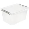 keeeper Scatola - Contenitore Lara, 15,5 L, 39 x 29 x 21, Impilabile, Coperchio con Chiusura a Scatto, Trasparente