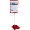 Franken PSM A4 01 - Cornice portaprezzi con base metallica, orientabile in orizzontale o verticale, formato A4, colore: Rosso