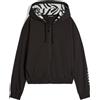 Freddy Felpa donna in french terry con zip e cappuccio stampa zebra