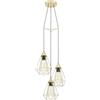 Eglo lampada a sospensione Tarbes, a tre luci, in metallo in ottone | spazzolato, illuminazione per tavolo da pranzo e soggiorno, presa E27, Ø 31 cm