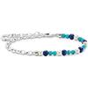 Thomas Sabo Bracciale da donna con pietre blu e perle in argento Sterling 925 A2100-056-7, Große, Argento sterling, Nessuna pietra preziosa