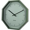 FISURA - Orologio da parete originale ottagonale verde. Orologio da cucina moderno. Orologio da parete verde. 30 centimetri di diametro. ABS e vetro. 1 batteria AA.