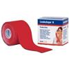 Benda adesiva leukotape k per taping fisioterapico larghezza5 cm lunghezza 5 m colore rosso in rotolo