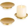 Inweder Porta Candele Piastra Portacandele Vassoio - Set di 3 Ferro Rotonda Porta Candela da 11cm per Candele a Colonna Inweder Oro Porta Candela Natalizia Inweder Halloween Matrimonio Decorazione Casa