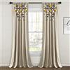 Lush Decor Tenda per finestra in lino con pompon bohémien (pannello singolo), 213,4 cm di lunghezza x 132,1 cm di larghezza, giallo e grigio
