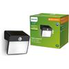 Philips LED Yarixa Lampada Solare da Parete per Esterni, Luce Bianca Calda, 2.2W, Sensore di Movimento, IP44, Nero