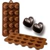 IBILI Chocolate Mould Heart 21x10,5x2,5 cm Silicone, Brown, 21 x 10.5 x 2.5 cm