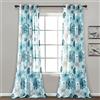 Lush Decor Leah - Coppia di tende trasparenti per finestra, motivo floreale, 132 x 213 cm, colore: blu, con fiori colorati primaverili ad acquerello, tende trasparenti per camera da letto, soggiorno e