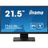 iiyama ProLite T2252MSC-B2 - Monitor a LED - 22 (21.5 visualizzabile) - touchscreen - 1920 x 1080 Full HD (1080p) @ 60 Hz - IPS - 250 cd/m² - 1000:1 - 5 ms - HDMI, DisplayPort - altoparlanti - nero, finitura opaca