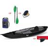 Gumotex Canoa Gonfiabile Rush 1 Nera con Pinna 045600-K + Pagaia Touring-2 div. in 2 parti + Pompa GUMOTEX