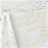Douceur d'Intérieur, Belflor - Tovaglia rettangolare in poliestere, 150 x 240 cm, colore: Bianco/Oro con stampa metallizzata
