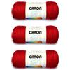 Caron Simply Soft - Gomitolo di filato rosso raccolto - 3 confezioni da 170 g - Acrilico - 4 Medium (pettinato) - 300 metri - per maglia/uncinetto
