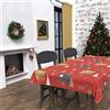 Soleil d'ocre, Sapin Tovaglia rettangolare Antimacchia 140x300 cm, Poliestere, Rosso