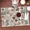 CREARREDA Tovagliette all'Americana Coffee, set di 4 tovagliette colazione in PVC, 48x33 cm, antiscivolo, lavabili, resistenti allo sporco, resistenti al calore, made in italy