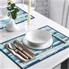 CREARREDA Tovagliette all'Americana Blue Summer, set di 4 tovagliette colazione in PVC, 48x33 cm, antiscivolo, lavabili, resistenti allo sporco, resistenti al calore, made in italy
