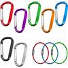 QEEQPF Set di moschettoni D in lega alluminio; 7 pezzi, 3 corde colorate per campeggio, escursionismo, pesca, viaggi, camper di famiglia, accessori esterni (7 colori)
