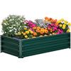 Outsunny Letto per Orto Rialzato a Fondo Aperto con Rivestimento, in Acciaio Zincato, 120x60x30.5 cm, Verde|Aosom
