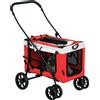 PawHut Passeggino per Cani Taglia Piccola e Mini con 2 Guinzagli e Custodia Portaoggetti, 81x58x97.5 cm|Aosom