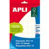 Apli 1635-Set di 10 fogli con etichetta, 12 x 18 mm, colore: bianco