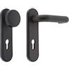 TESA METF972NM set Monobloc maniglia-pomolo, nero opaco, foro PZ 72 mm, per porte tagliafuoco e tagliafumo