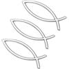 SUPERFINDINGS 3 PZ Adesivo per Auto A Forma di Pesce Nastro Gesù Pesce Decalcomania 14x4.6cm/5.5x1.8inch Plastica 3D Pesce Adesivo per Auto Emblema per Auto Moto Camion Pareti Finestre