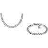 FOSSIL Collana e Bracciale Uomo Harlow, Acciaio Inossidabile Argento, Set