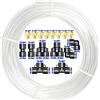 ERGAOBOY Kit tubo flessibile per aria in poliuretano PU Bright 10M, 6 mm OD x 4 mm ID con 14 kit di connettori