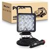 PICAA 1 pezzi 48W 4 Pollici Faro da lavoro a LED da con magnete base magnetica accendisigari faretti portatili a LED rotondi da per Auto Barca FUORI STRADA 4X4 SUV ATV UTV Camion 12V 24V