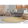-LUXOR- living Luxor Living Tappeto naturale IBO intrecciato in 99% iuta e 1% cotone, color crema rotondo 120 cm