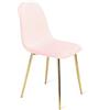 CRIBEL Set 4 sedie Amber, In velluto, color rosa, Gambe cromate oro, da soggiorno e cucina, 44x60x86