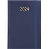 Grafoplás | Agenda 2024 Economica | Blu marino | 14,5 x 21 cm | Coperture Imbottite Vinile | Gomma di chiusura verticale | Punto di lettura | Annuale | Serie Firenze