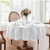 Elrene - Tovaglia damascata, Poliestere, bianco, 70 Inches Round