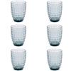 Evviva Bicchieri Acqua Vetro, Set da 6, Bicchieri in Vetro Colorati, Moderni, Particolari, Capacità 350 ml, Lavabili in Lavastoviglie. Colore: Fumè