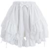 Fiamll Bloomer vittoriano Dolce Pumphose Multistrato Volant Pantaloni Di Sicurezza Intimo Leggings, A-bianco, Large-X-Large