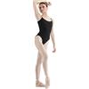 Bloch Back Camisole Leotard Body Sissone con Scollo a V sul Retro, Nero, L Donna
