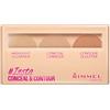 Rimmel London Insta Conceal & Contour, Palette Correttori per Illuminare, Correggere e Scolpire il Viso, 010 Light, 8,4 g