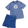 Sanetta 220813 - Pigiama a due pezzi corto a righe, bambino, Blu (Blau (5762)), 80