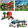 LEGO Bundle Animali Addestramento Cinofilo Mobile 60369, City e La Casa dei Funghi 21179, Minecraft con Cane, Cucciolo e Ragno, Auto della Polizia e Casa Giocattolo, per Bambini