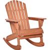 Outsunny Sedia Adirondack in Legno, Sedia a Dondolo per Giardino ed Esterni Impermeabile, 77x94x97cm Teak|Aosom