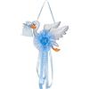 baby idea BabySanity Cicogna Nascita da Esterno con Fiocco Nascita Bimbo e Nastri Azzurri Misura 80x50 Cm (Cicogna Intermedia Azzurro)
