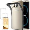 ebestStar - Cover Compatibile con Samsung S8 Galaxy Custodia Trasparente Silicone Morbida, Trasparente/Nero + Pacco x2 Pellicole 3D, Copertura Integrale [Apparecchio: 148.9 x68.1 x8mm, 5.8'']