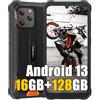 Blackview BV5300Plus Android 13 Rugged Smartphone 2024, 16GB+128GB+1TB Espandibile Telefono Cellulari Resistente IP68, 13MP+5MP, 6,1 HD+ 6580mAh Dual 4G LTE Cellulare Offerta, OTG, GPS, FM, Arancia