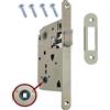 GAMOBIFER Serratura AGB Porta Interna a Incasso per Bagno WC serie CENTRO (FRONTE 22x196, SCROCCO, NICHELATO LUCIDO)