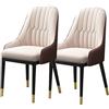 KEHTU Set di 2 sedie da pranzo moderne in pelle PU impermeabile con gambe in metallo per casa e ristoranti commerciali (colore: pelle + caffè)